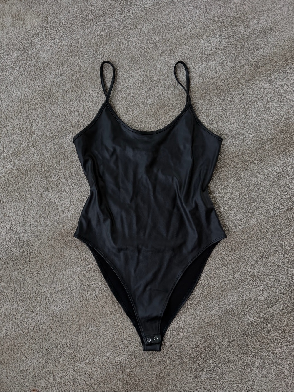 Forever 21 Black One-Piece Spaghetti Strap Swim Bodysuit
